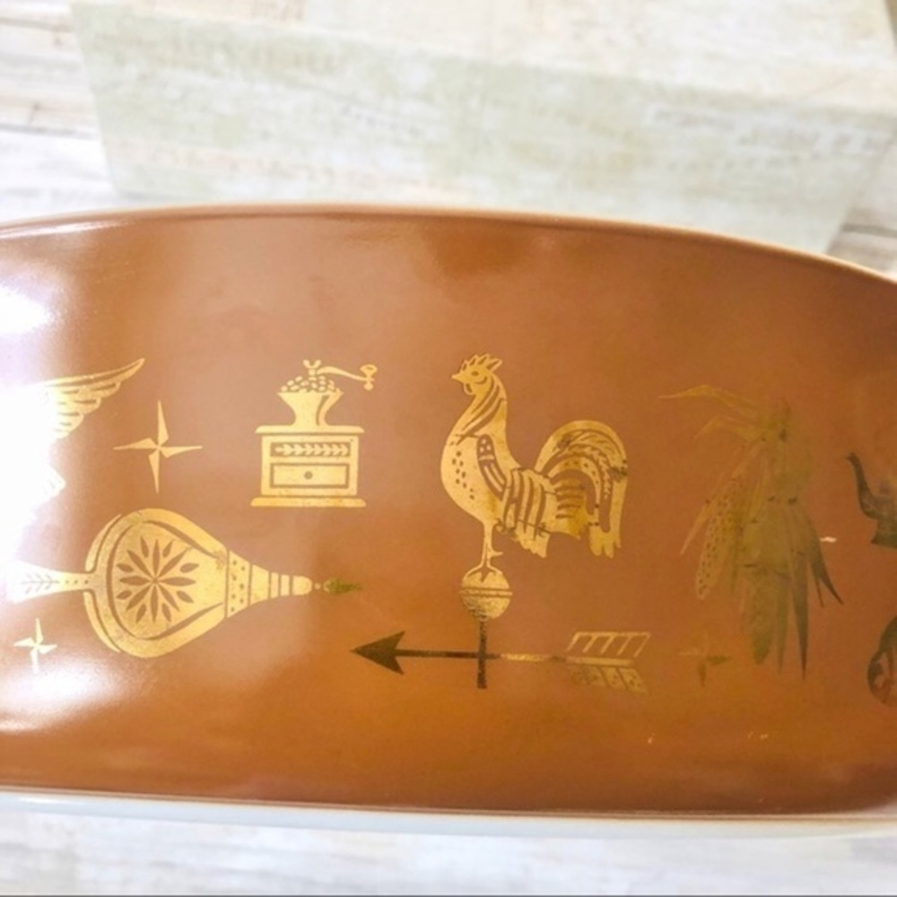 Pyrex Early American Oval 2 1/2 Quart Casserole Dish 045 Vintage MCM [No Lid] - Picture 11 of 16